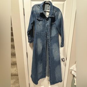 Long denim shirt, jacket